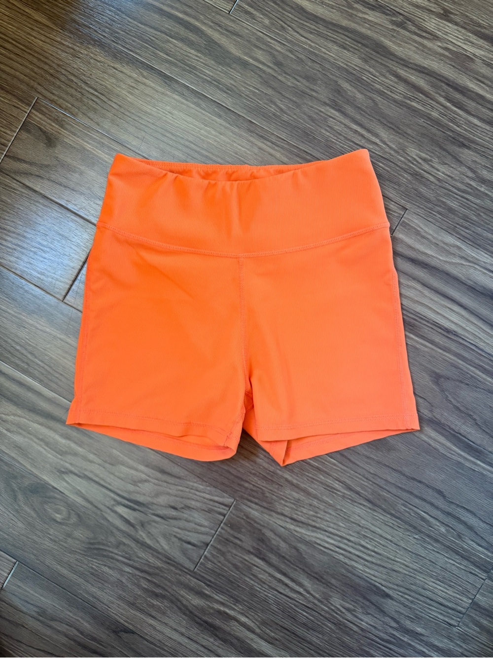 WILO The Label Orange Ribbed High-Rise Biker Shorts - Large - Picture 3 of 4